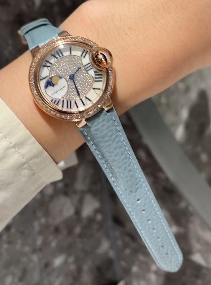 Cartier Light Blue Strap Watch — hero