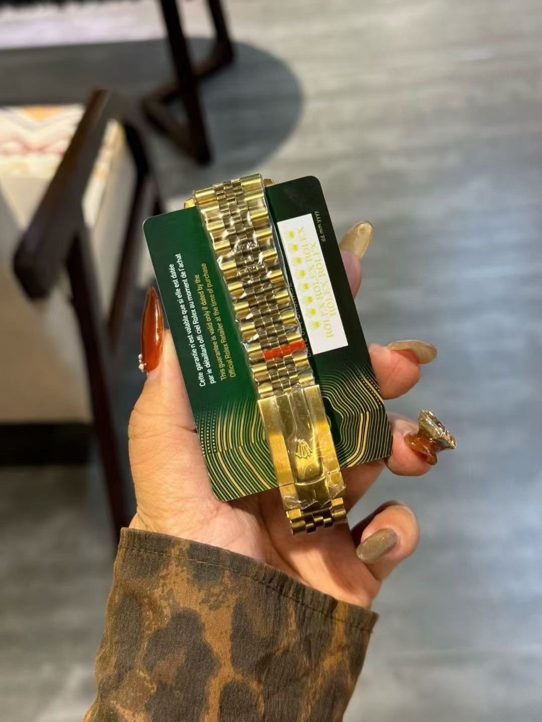 Rolex Gold-Tone Champagne Dial Watch — back